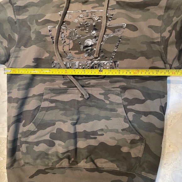 True Religion Men’s Foil Buddha Logo Hoodie – Camo Green (Size Small) - Picture 5 of 7